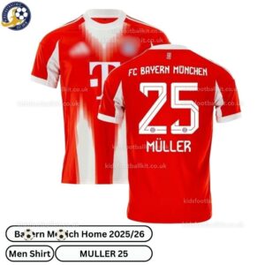 Bay^_^rn Home Men Football Shirt 2025_26 – MULLER 25